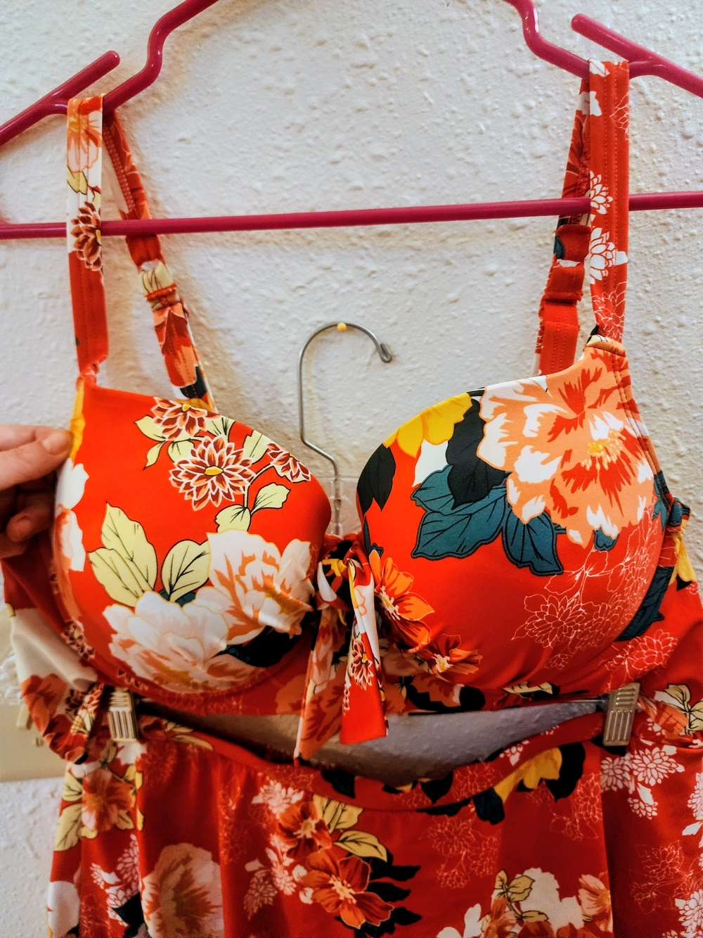SZ 1 torrid Red Floral Two-Piece Swimsuit with Skirted Bottom - Picture 3 of 12